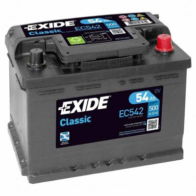 Exide Classic EC542 akkumulátor, 12V 54Ah 500A J+ EU, alacsony
